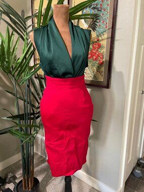 Pinup Couture Red Pencil Skirt XS